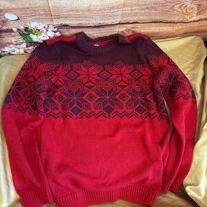 Sonoma Boys Red Snowflake Sweater Size L (14-16) Holiday Winter Pullover